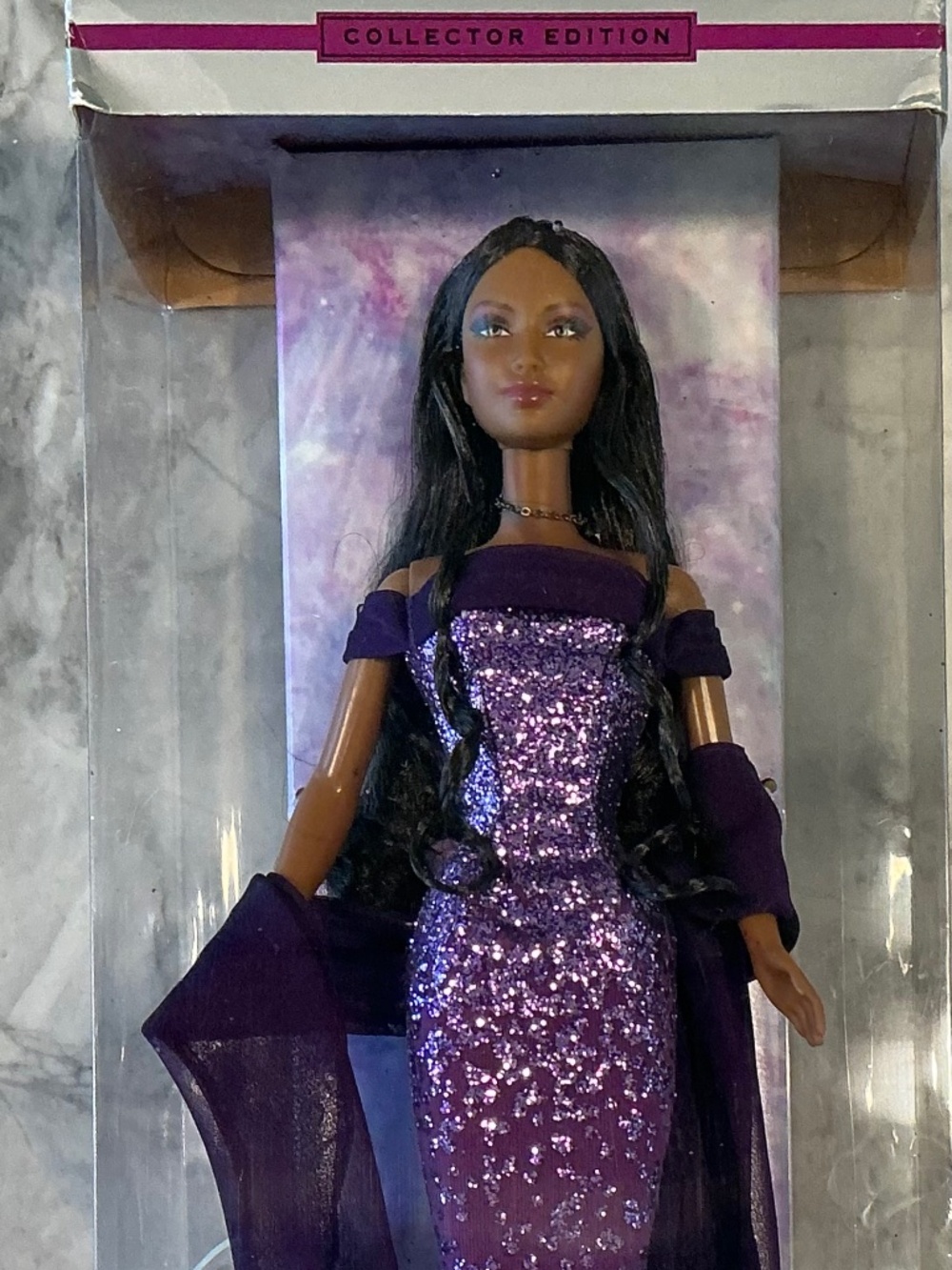 Birthstone Collection African American Barbie Doll February Amethyst NRFB